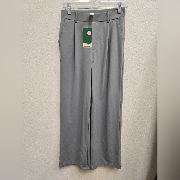 Halara Mid Rise Side Pocket Straight Leg Viral Work Pant Gray Sz Small - Picture 5 of 9